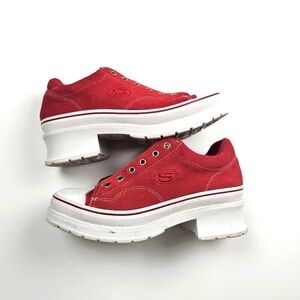 Sketchers Women's Stree Ckeats‎ Heartbeat 8.5 90's Punk Platform Band Garage